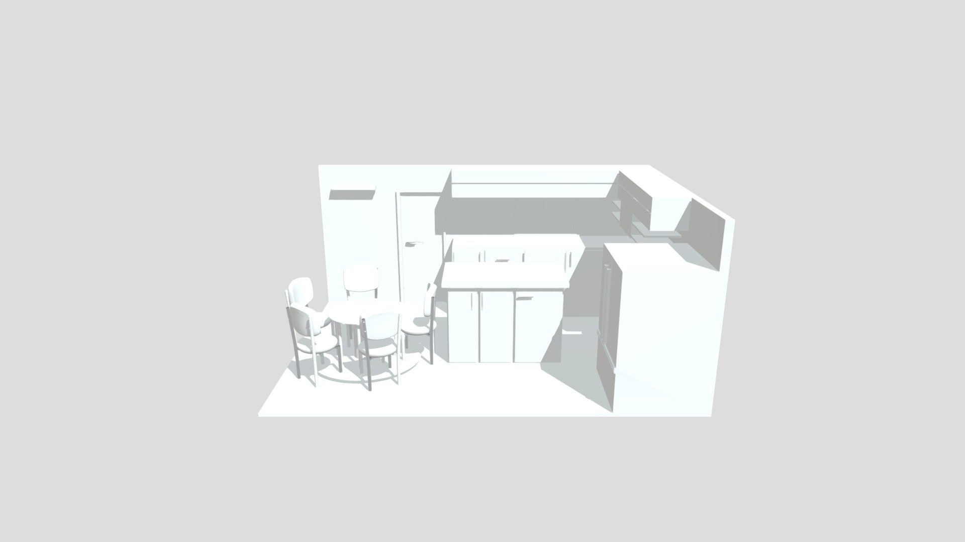 Interior design kitchen room dining table - Download Free 3D model by