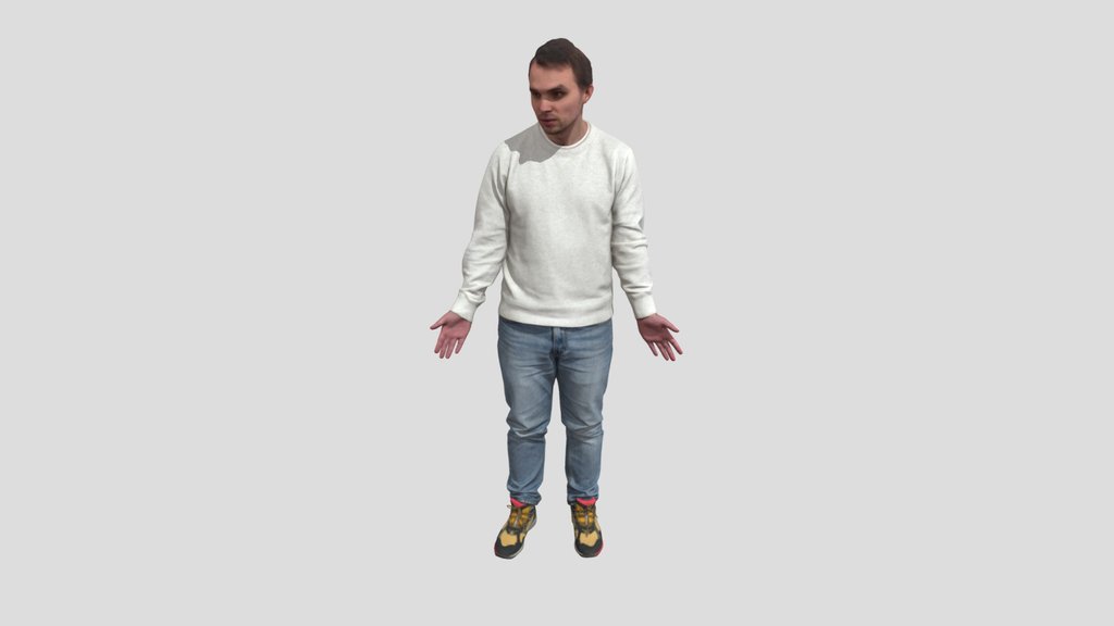 Surprised Guy In White Sweatshirt