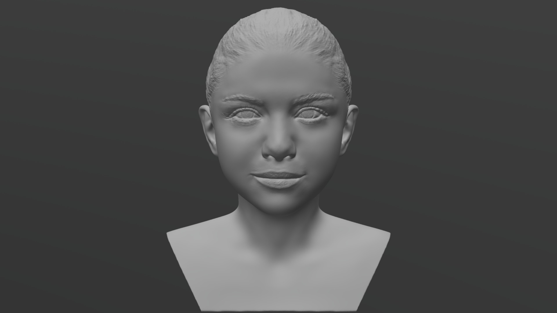 3D model Selena Gomez bust for 3D printing - This is a 3D model of the Selena Gomez bust for 3D printing. The 3D model is about a person with a white shirt.