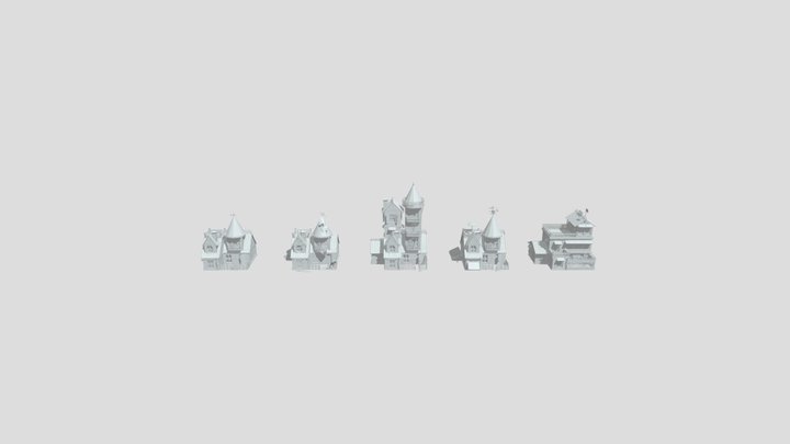 (XYZ HW4) - Secondary forms - houses 3D Model
