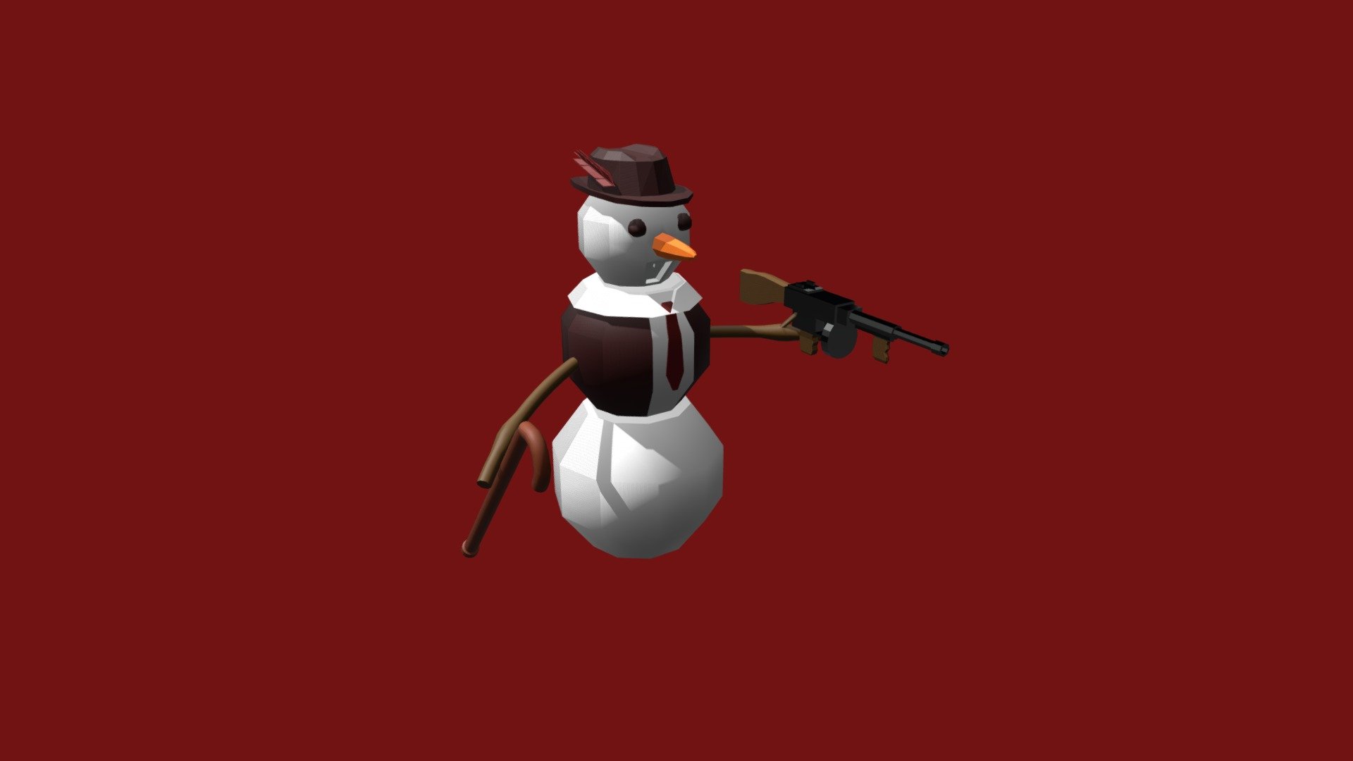 Gangsta snowman Download Free 3D model by Travis Dunkley (slug