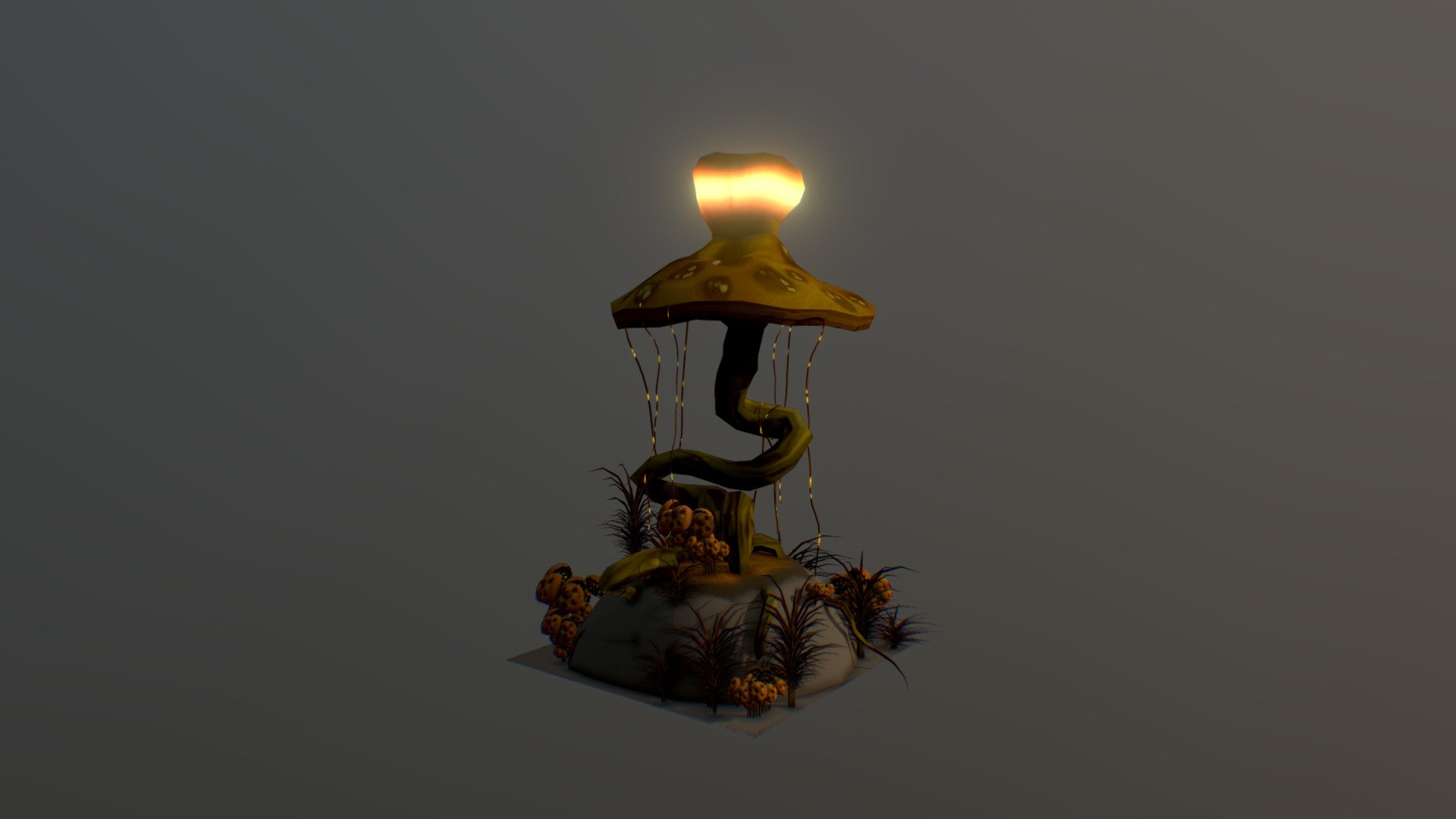 Mushroom on an earth mound