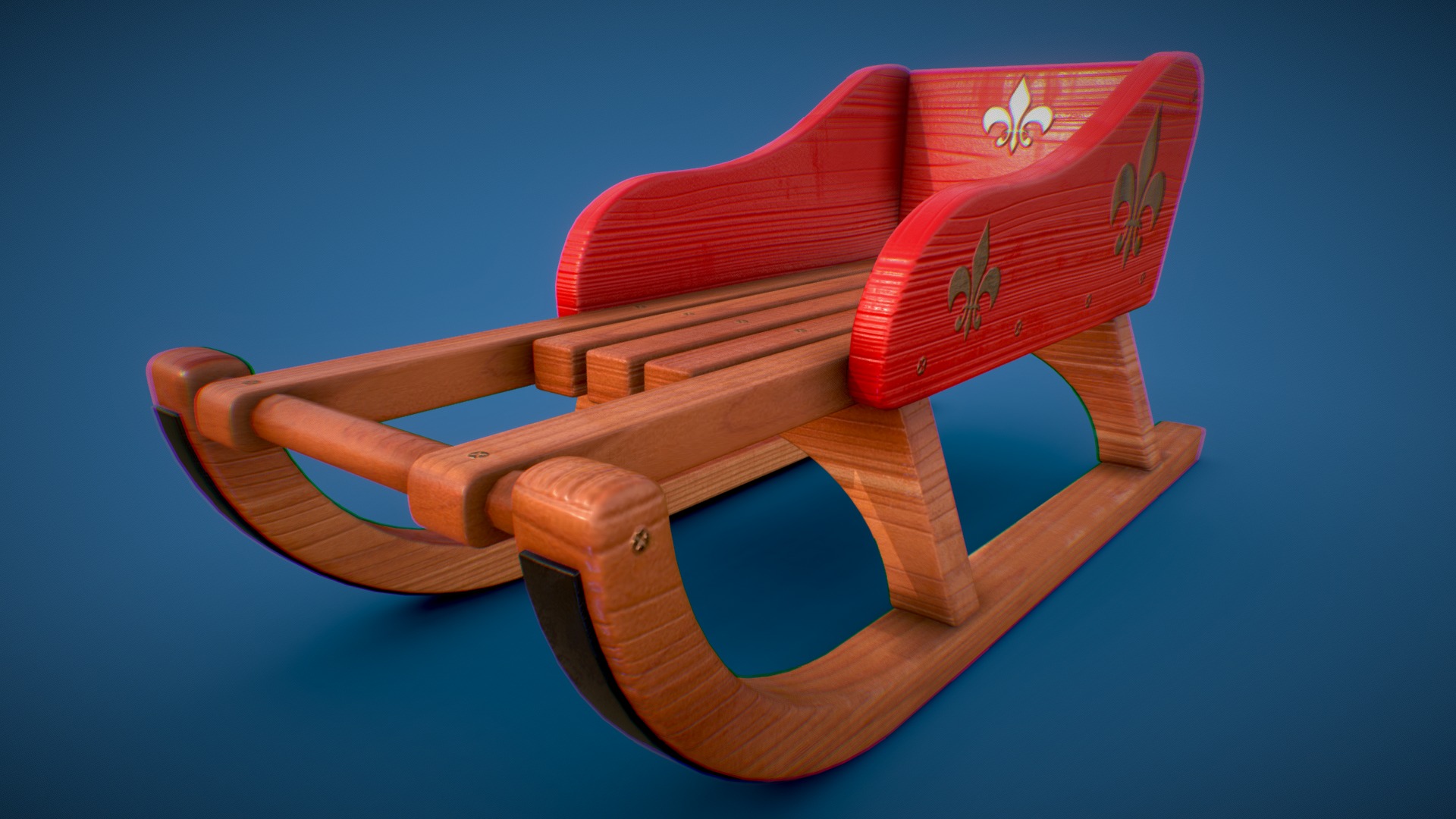 3D model #3December #Day19 Game of Sleds - This is a 3D model of the #3December #Day19 Game of Sleds. The 3D model is about a wooden toy gun.