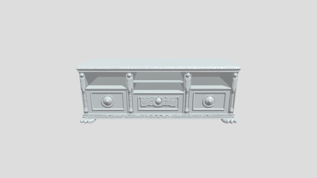 ornate wooden TV cabinet