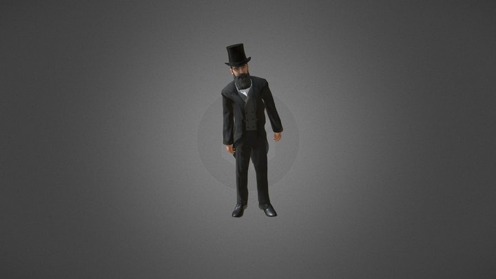Theodor Herzl AR Low-Poly 3d Character 3D Model