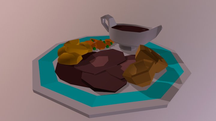 Model of a Roast Dinner 3D Model