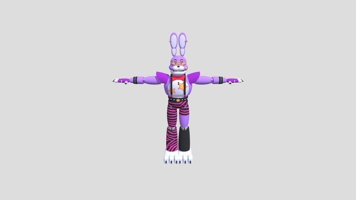 FNaF RUIN Glamrock Bonnie (fully rigged) - Download Free 3D model