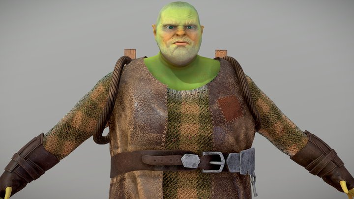 Low Poly Famer ORC 3D Model