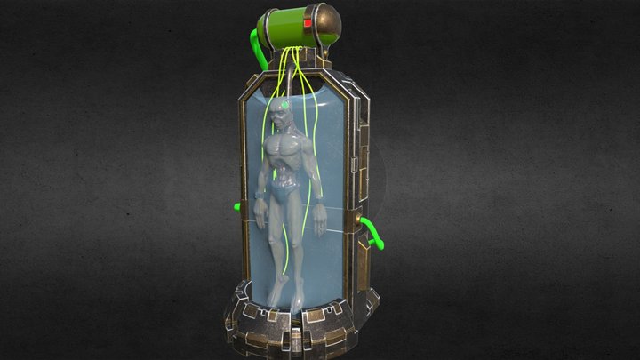 Scifi Zombie Incubator 3D Model