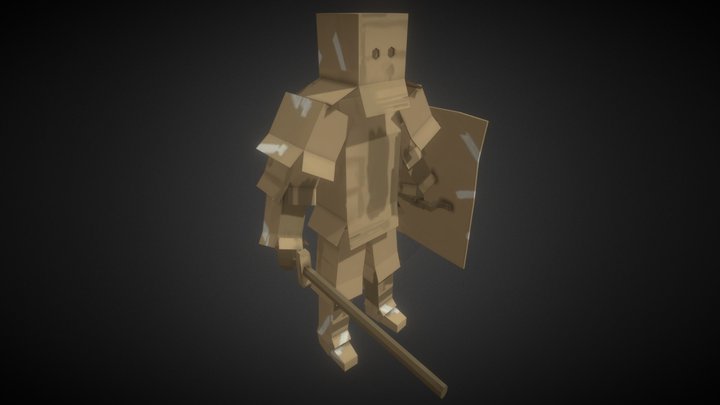 Cardboard Knight 3D Model
