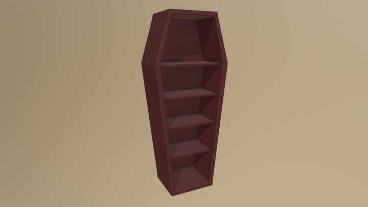 1990s Goth Teen Coffin - Shelf 3D Model