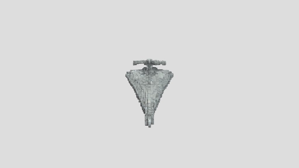 A stone starship with a hanger .
