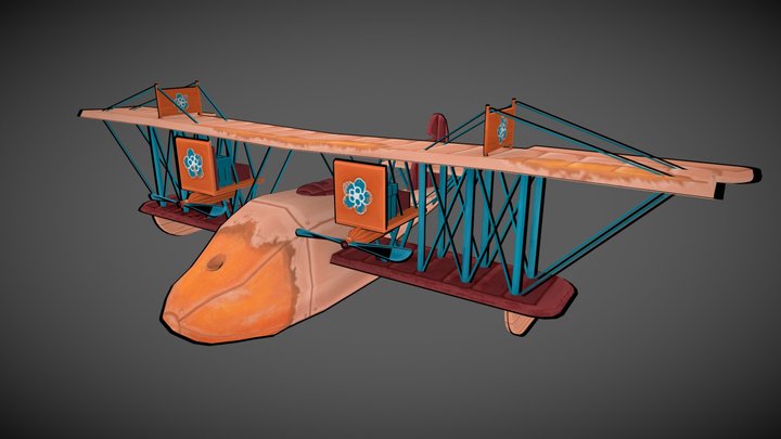 Stylized Plane - DAE Game Art 3D Model