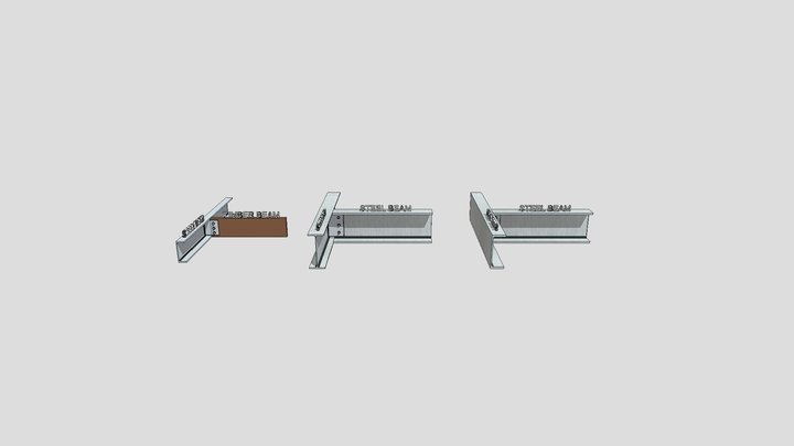 STEEL BEAM TO BEAM CONNECTION (FACE TO FACE) (SU 3D Model