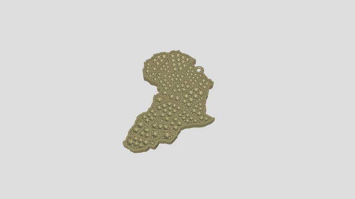Africa pendant medaion with gems 3D Model
