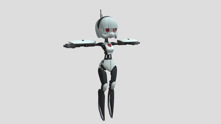 Humanoid Turret Girl V2 3D Model