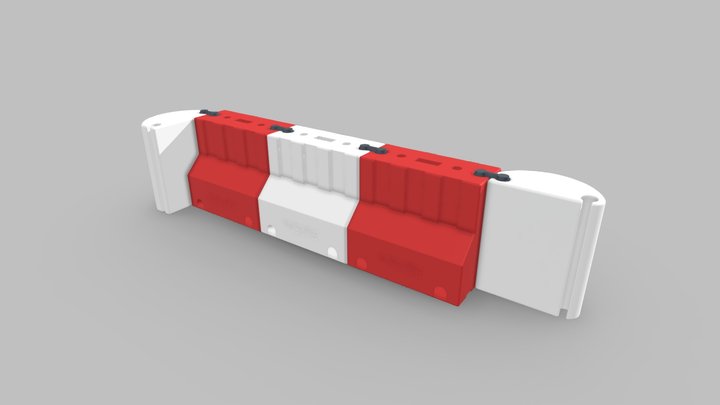 0.9m Flood Defence Barrier 3D Model