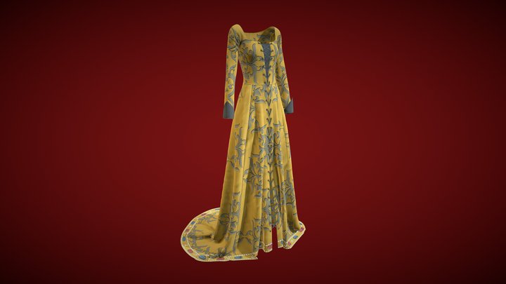 Dress #3 (La Dame à la licorne) 3D Model