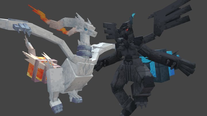 Zekrom And Reshiram (Cobblemon) 3D Model