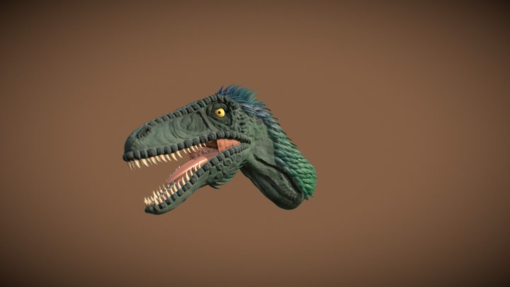 Utahraptor Bust 3D Model