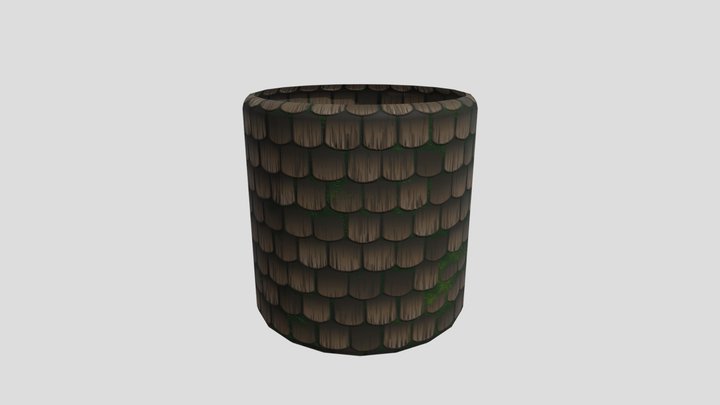 Wooden roof tiles 3D Model
