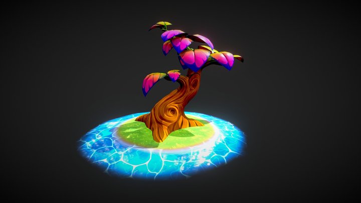 Stylized Fantasy Tree 3D Model