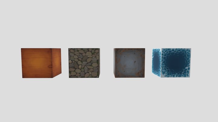 Textured cubes 3D Model