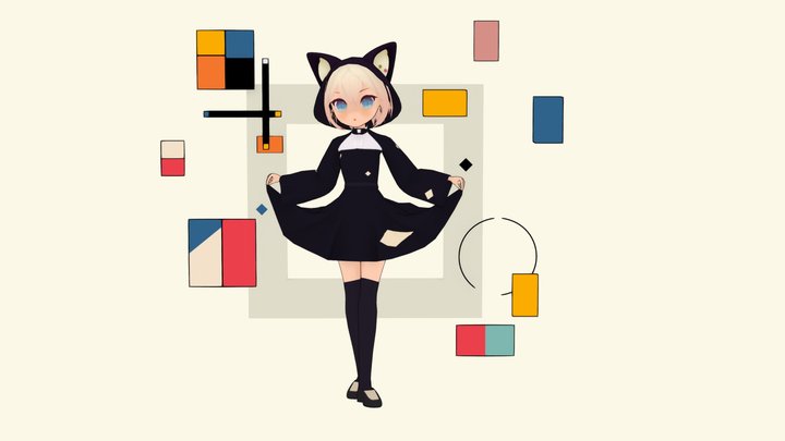 Anime girl 3D Model