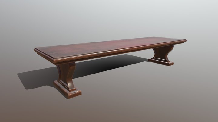 Museum Bench | used and worn 3D Model