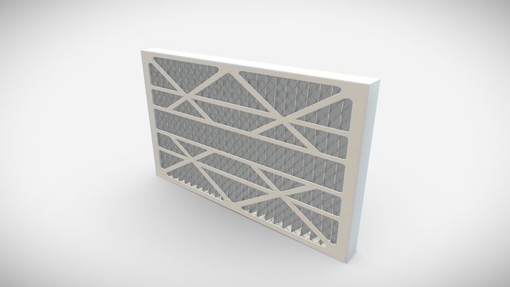 15" x 25" x 2" - 35% Pleated Pre-Filter 3D Model