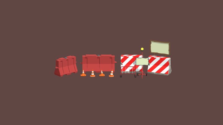 Traffic barriers and accessories/Free 3D Model