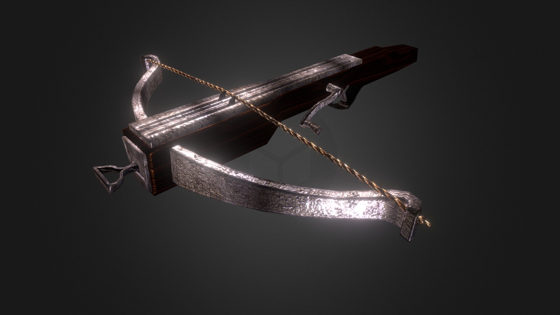 3D model Crossbow Rigged Animation - This is a 3D model of the Crossbow Rigged Animation. The 3D model is about a sword with a long handle.