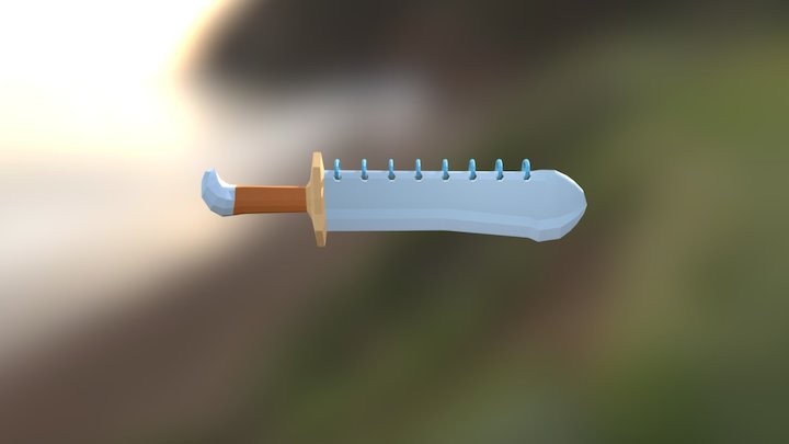 low poly long Sword 3D Model