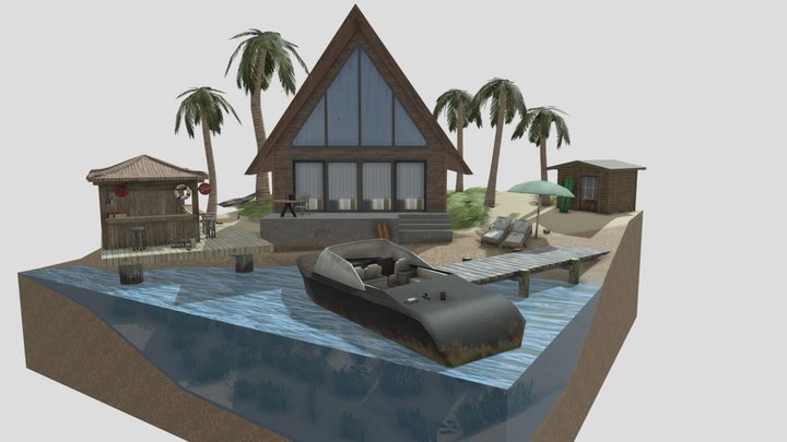 End Assignment Diorama (story: by the ocean) 3D Model