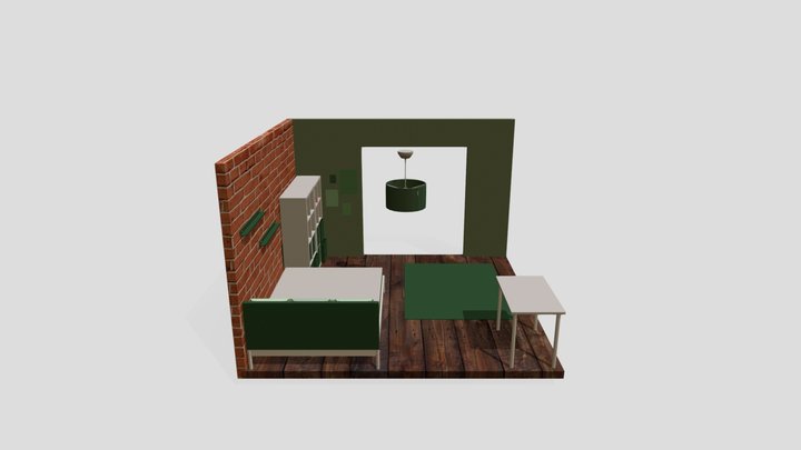 Rum med Interiör 3D Model