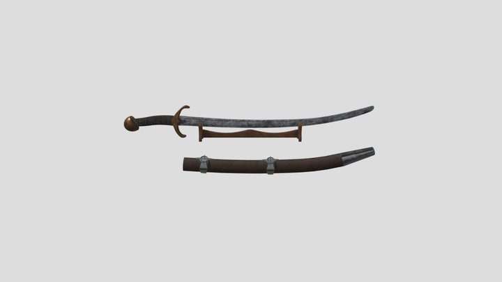 Mongol Sword and Scabbard 3D Model