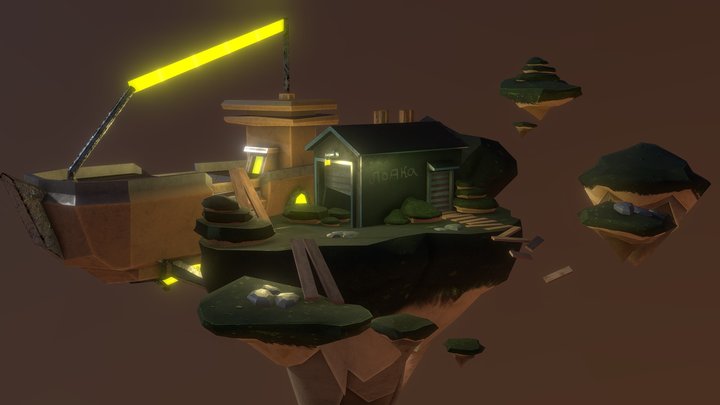 Space Shipyard Diorama 3D Model