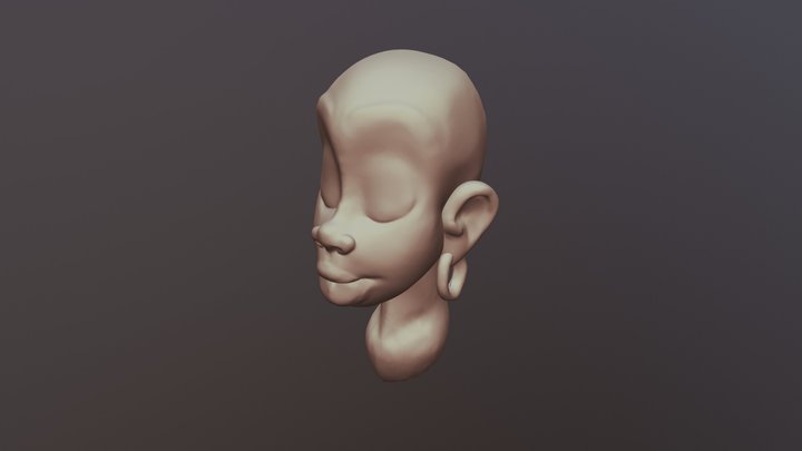 Girl's Head 3D Model