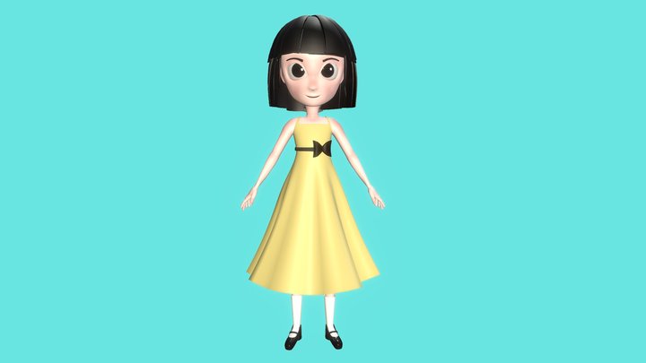 Girl in a Dress 3D Model