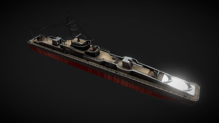 Marinefährprahm AF 413 HD Retextured. – Free 3D Model STL