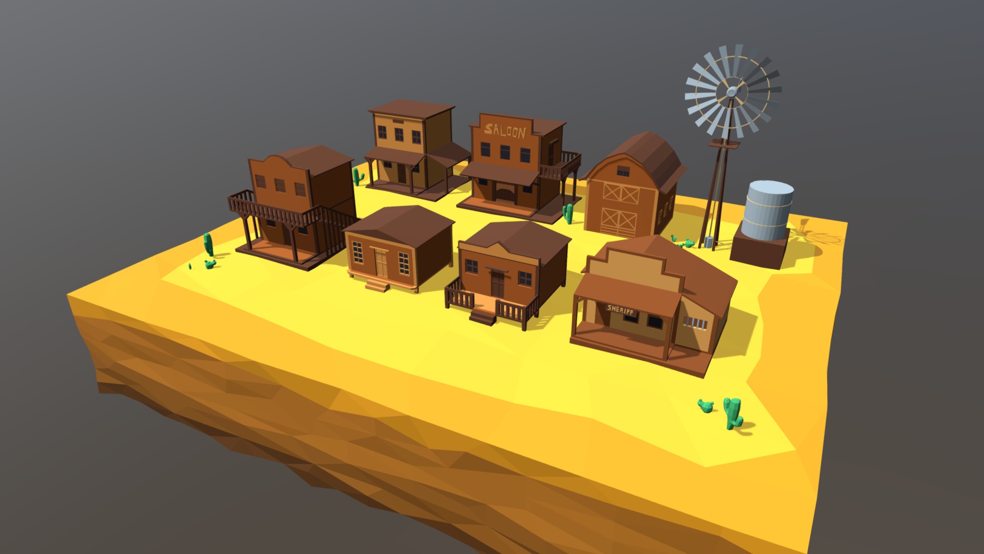 3D model Wild West Buildings - This is a 3D model of the Wild West Buildings. The 3D model is about a group of toy houses.