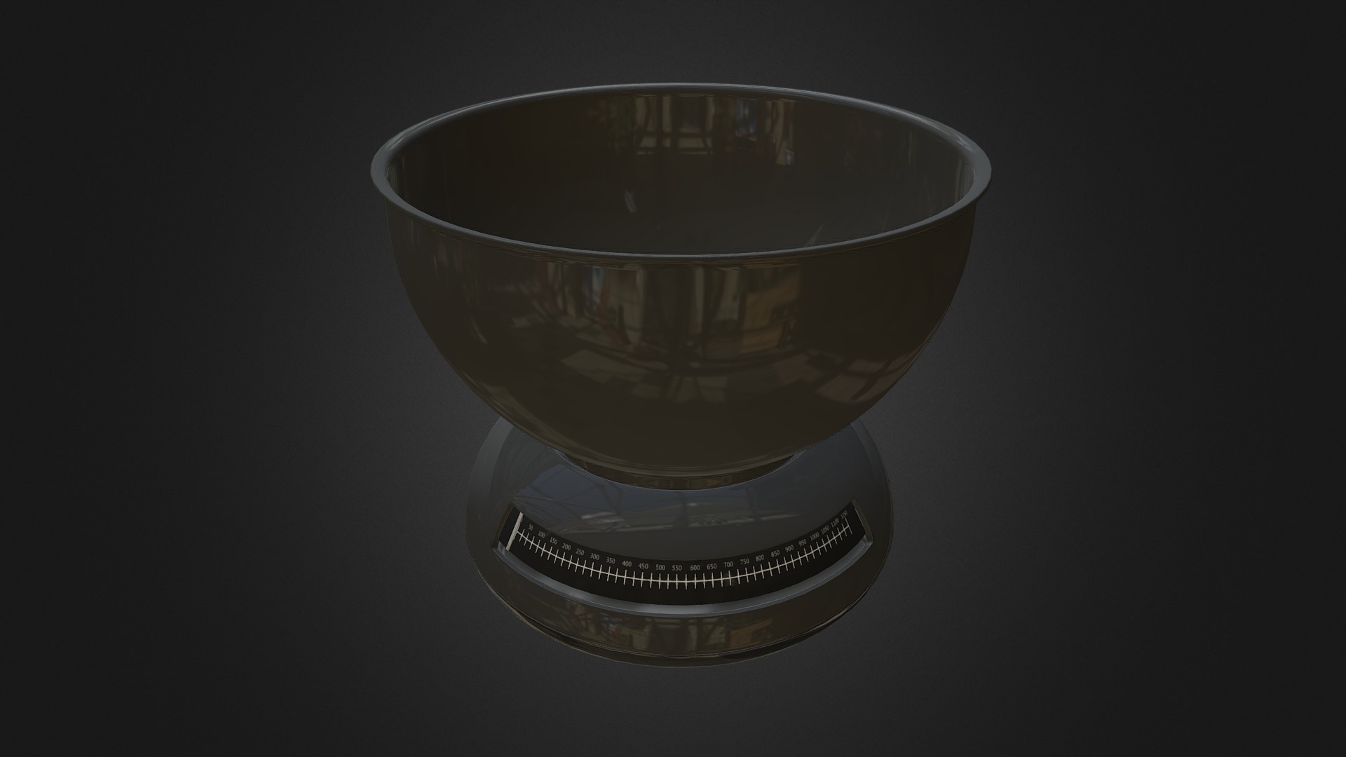 3D model Metal Kitchen Scale - This is a 3D model of the Metal Kitchen Scale. The 3D model is about a glass of liquid.