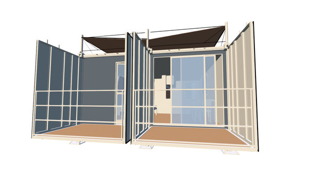 TEDAS - Shipping container house design 3D Model