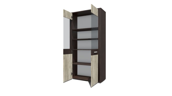 Шкаф двойной с витриной КЛ-003-1 – Modèle 3D gratuit STL