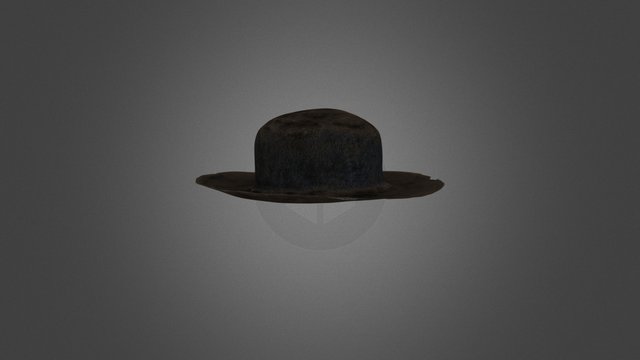 Black Beaver Hat 3D Model