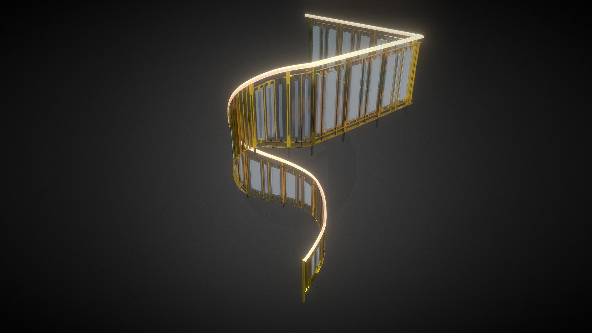 Ограждение малой тетивы в сборе — Sketchfab embed 3D viewer