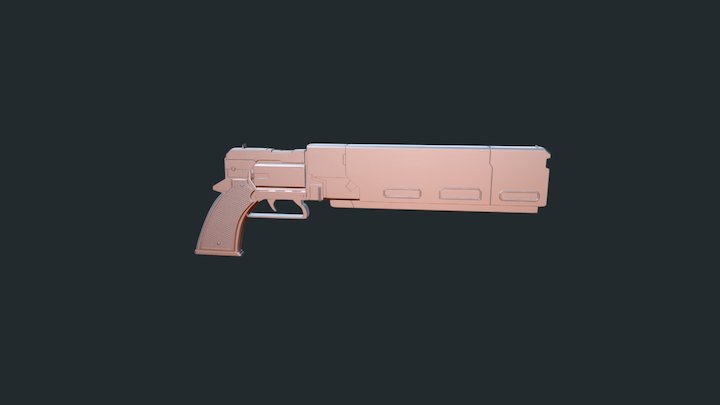 Gun High Poly 3D Model