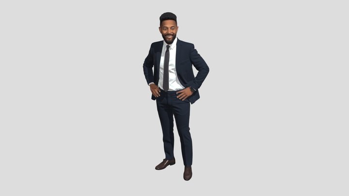 Confident Businessman in a Navy Suit – Modèle 3D gratuit STL