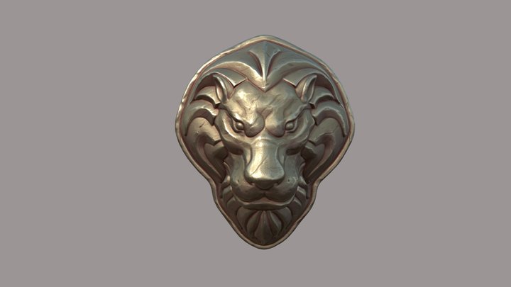 Lion head stylised 3D Model