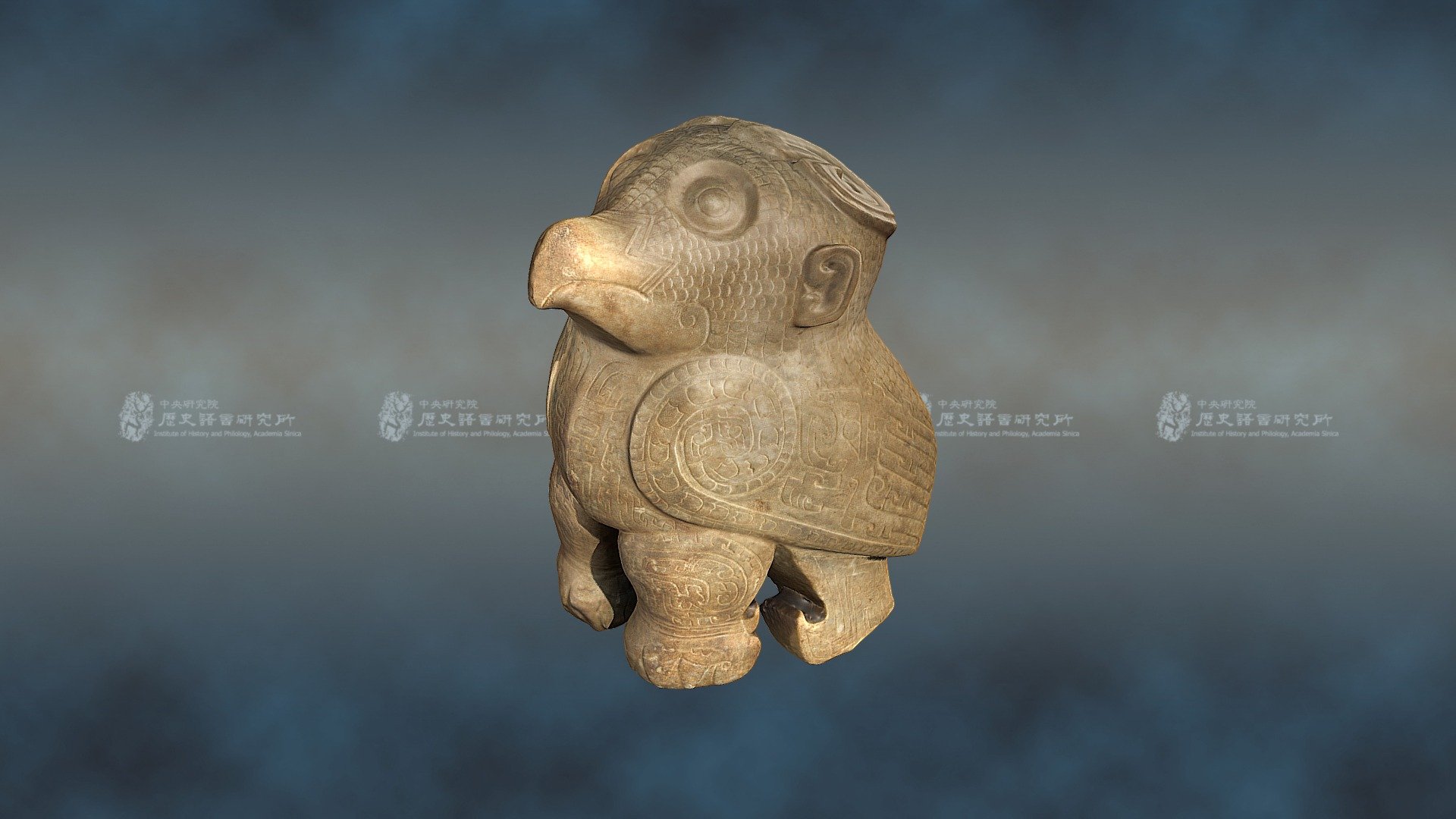 石立梟 Sculpture of a standing owl — Sketchfab embed 3D viewer